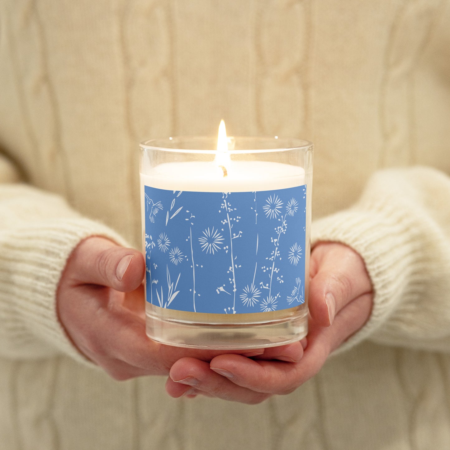 Sprig soy candle in Periwinkle