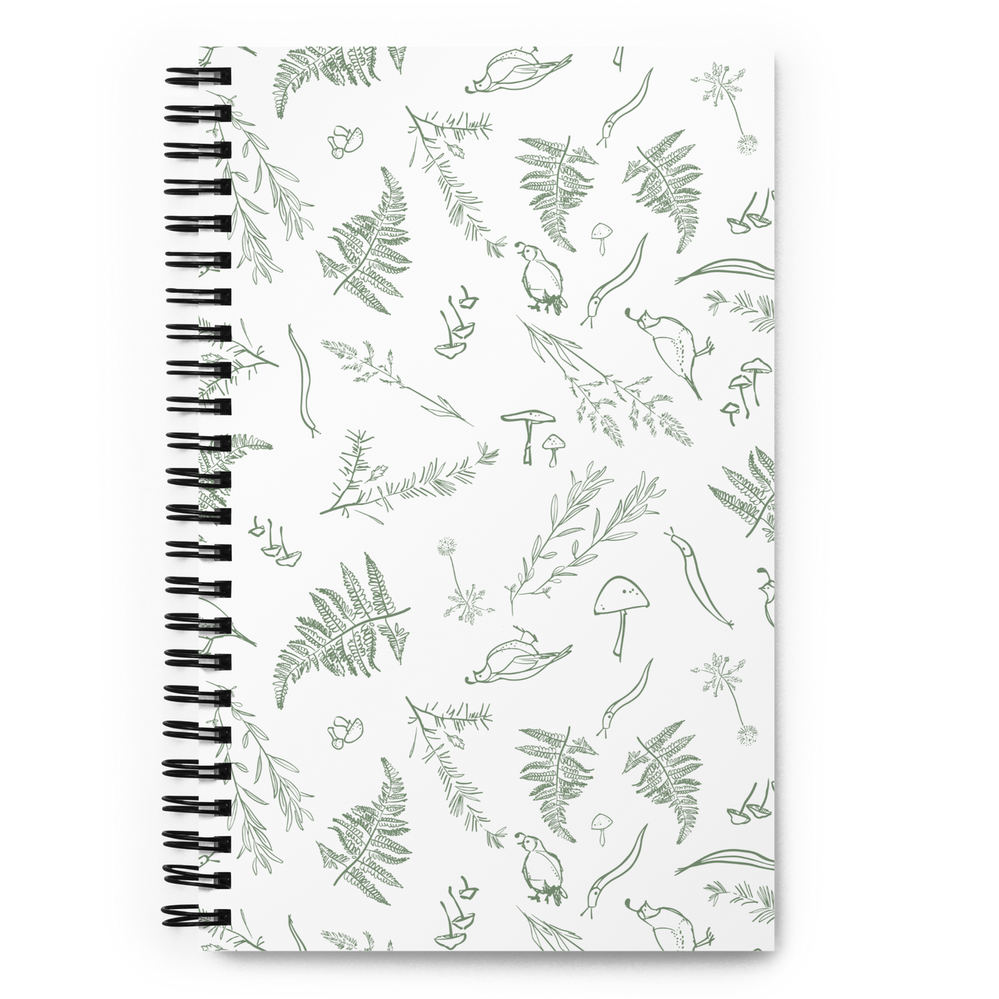 Critters spiral notebook in Sage