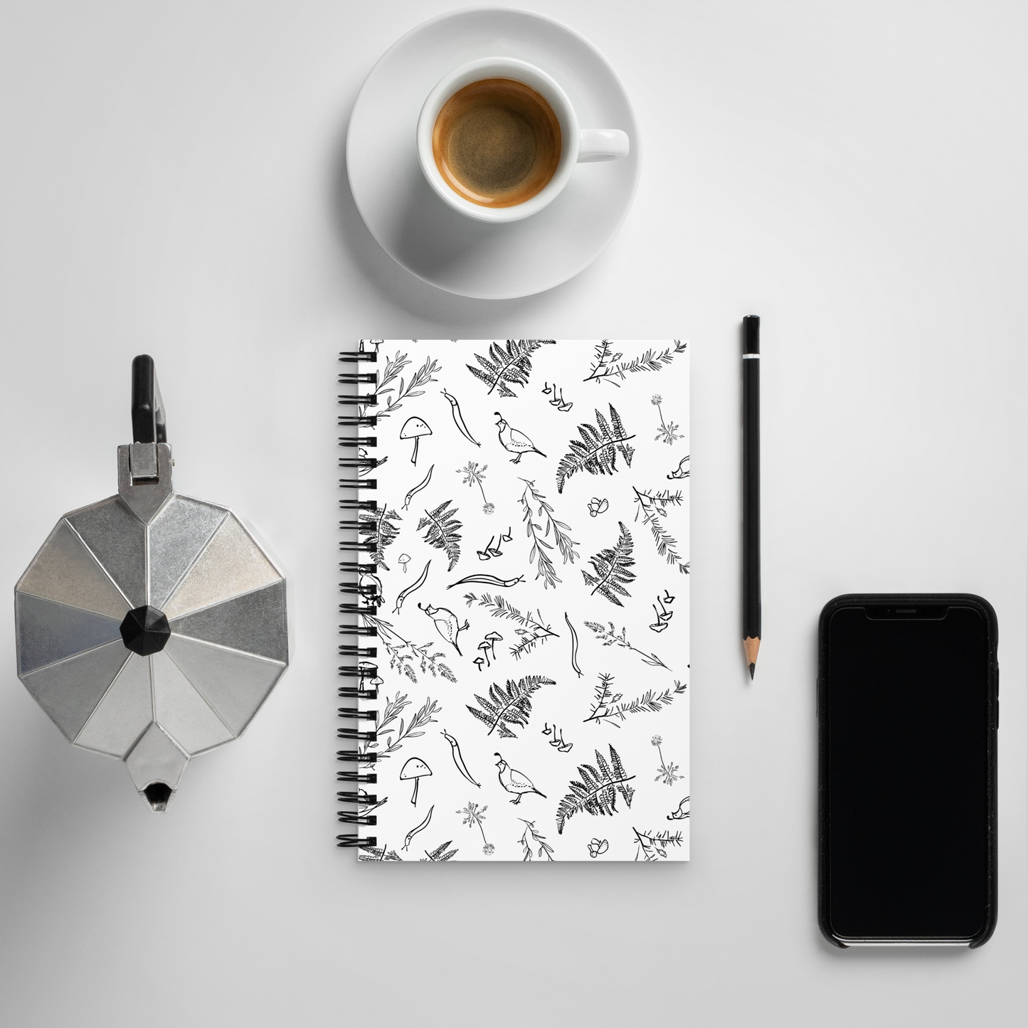 Critters spiral notebook in Black