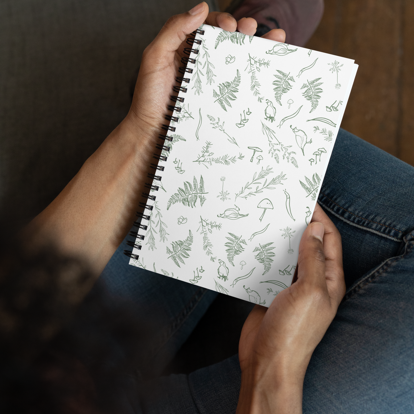 Critters spiral notebook in Sage